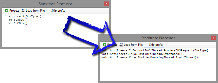 Stacktrace deobfuscation